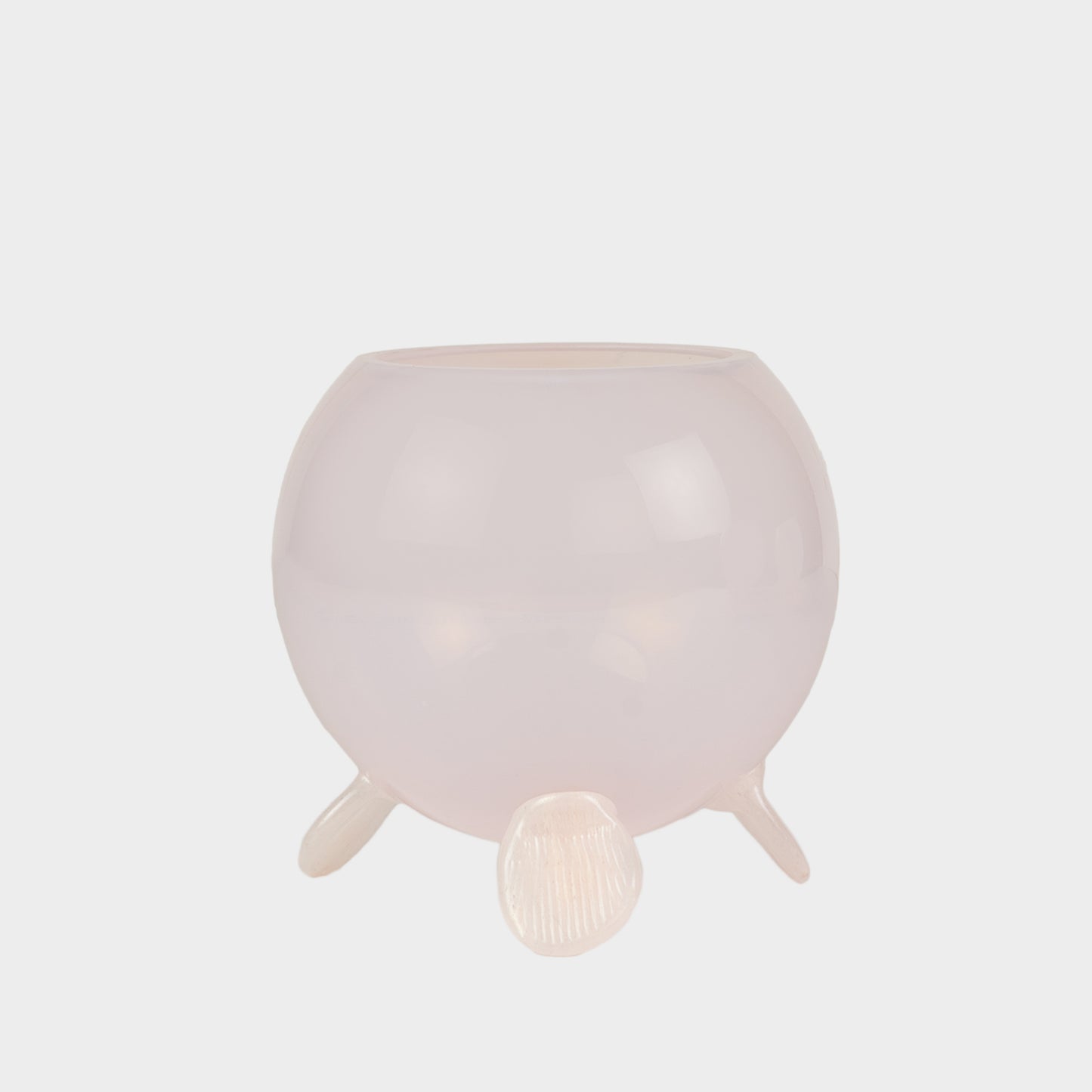 Hand Blown Footed Round Vase in Peony