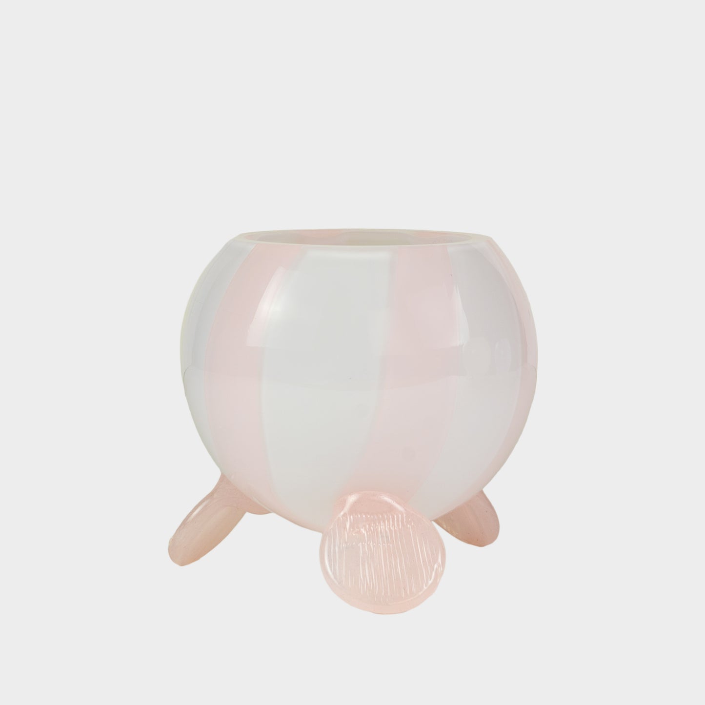 Hand Blown Footed Round Vase in Peony