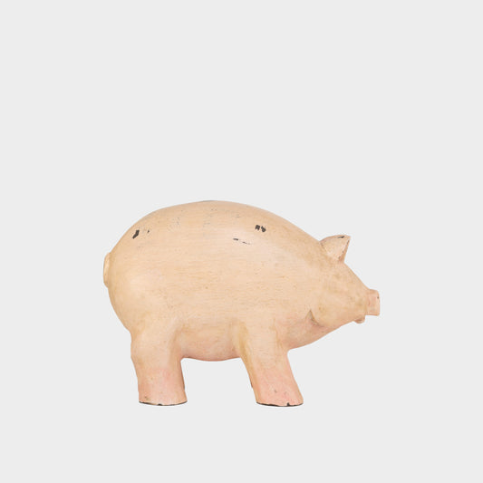 Vintage Carved Wood Pig