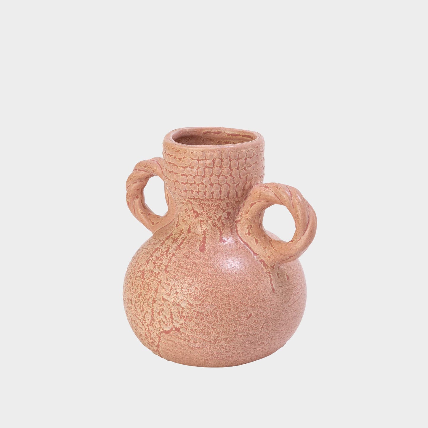 Vintage Pink Double Handled Vase