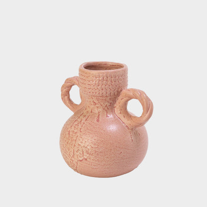 Vintage Pink Double Handled Vase
