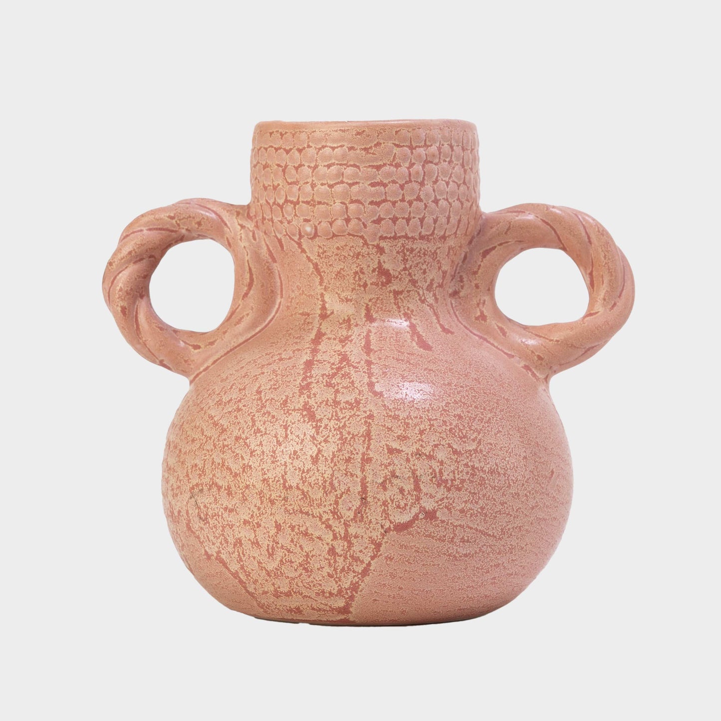 Vintage Pink Double Handled Vase