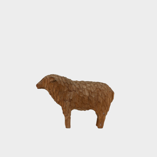 Vintage Carved Wooden Sheep, New York, 20th C.