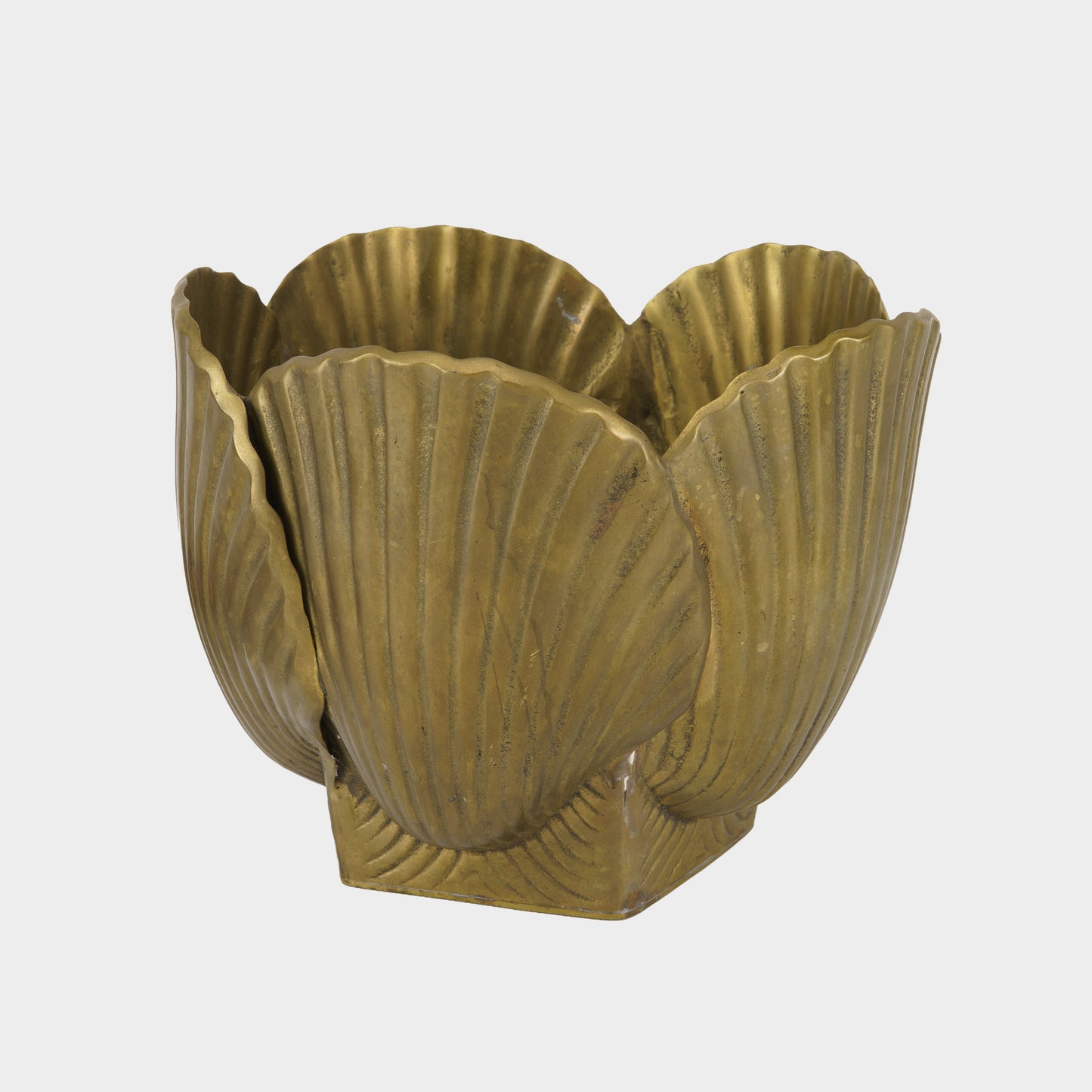 Vintage Brass Shell Planter