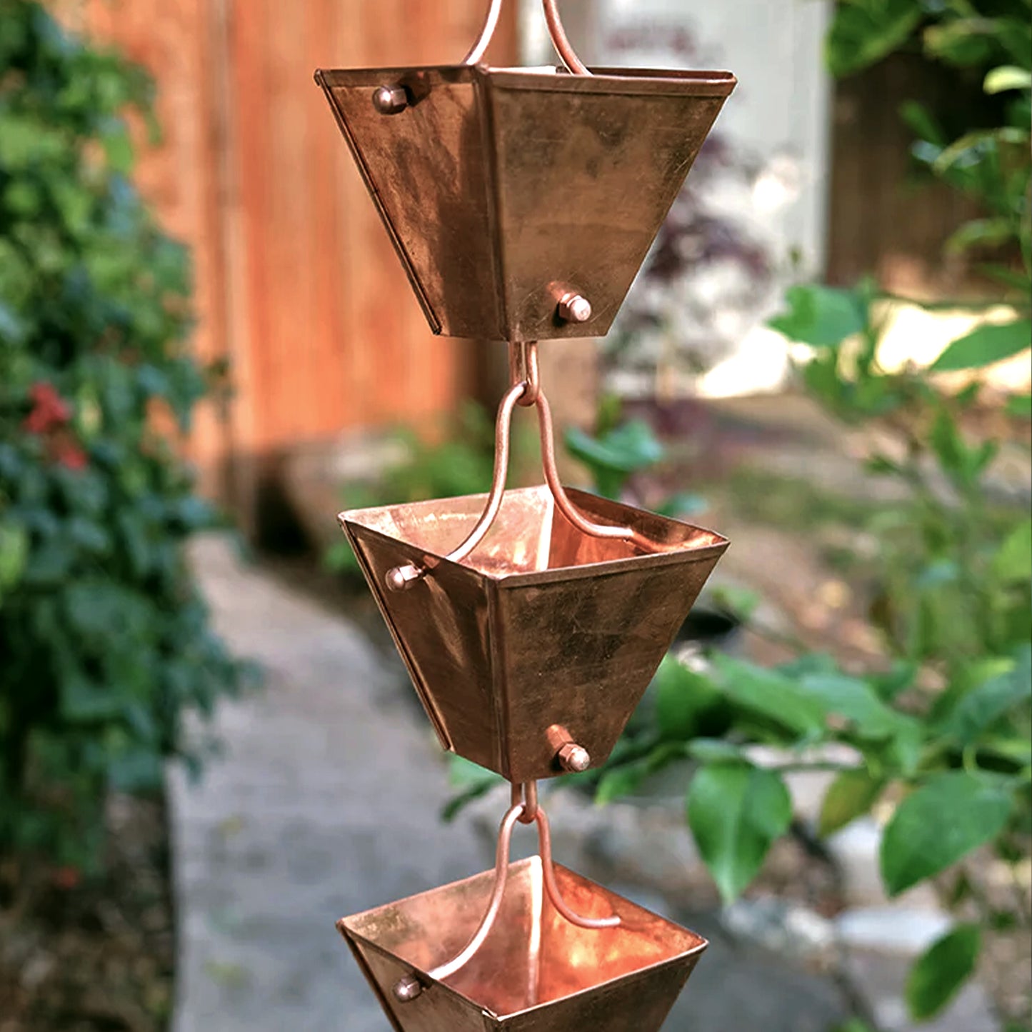 Square Copper Rain Chain