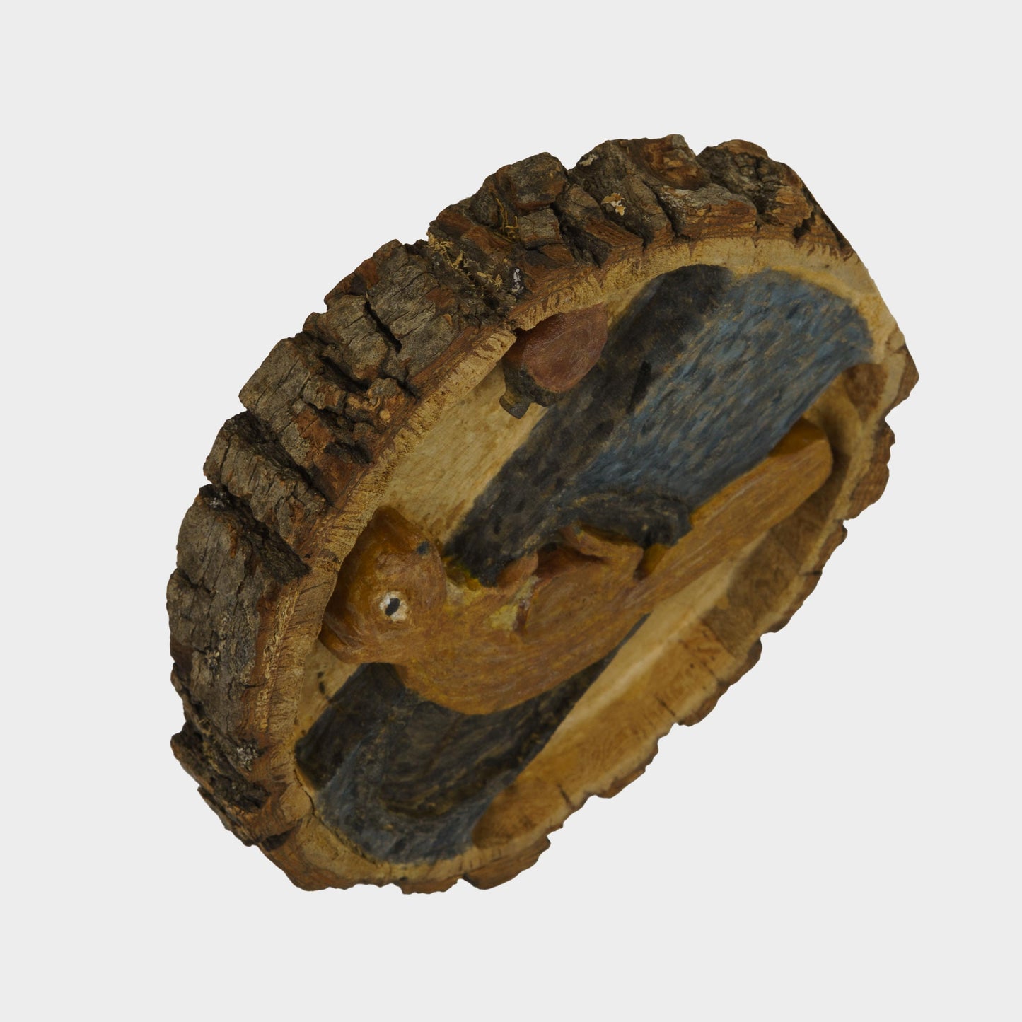 Vintage Folk Carved Squirrel Plaque