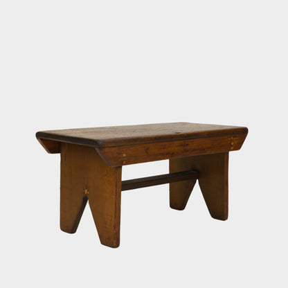 Vintage Peg Joined Oak Cricket Stool