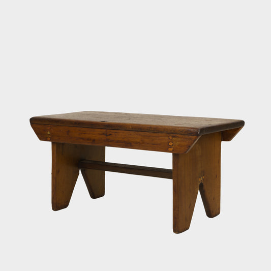 Vintage Peg Joined Oak Cricket Stool