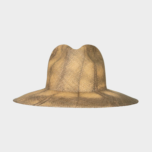 Handwoven Toquilla Straw hat in Olive Tie Dye