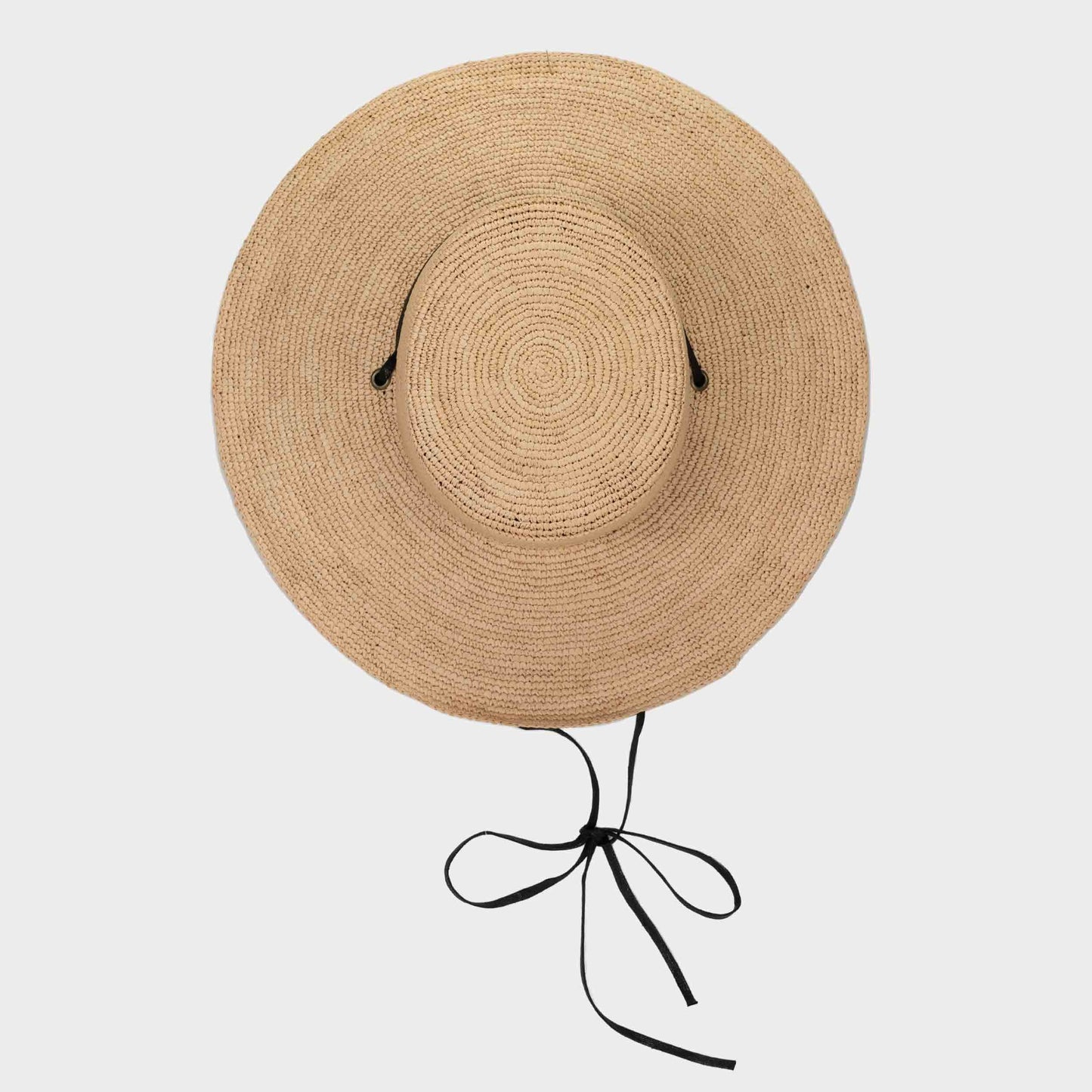 Handwoven Toquilla Straw hat in Natural/ Black