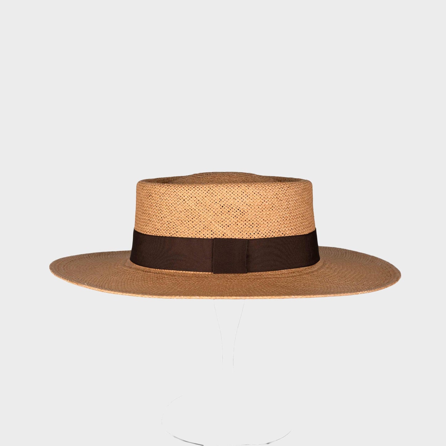 Handwoven Toquilla Straw hat in Wheat/ Walnut