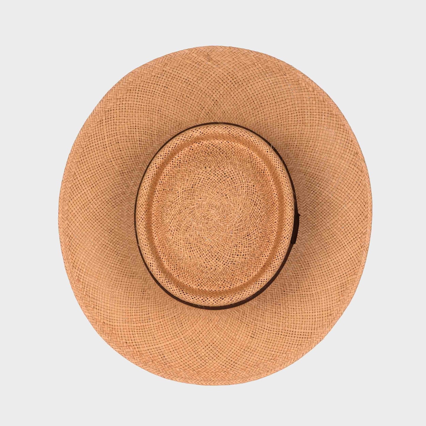 Handwoven Toquilla Straw hat in Wheat/ Walnut