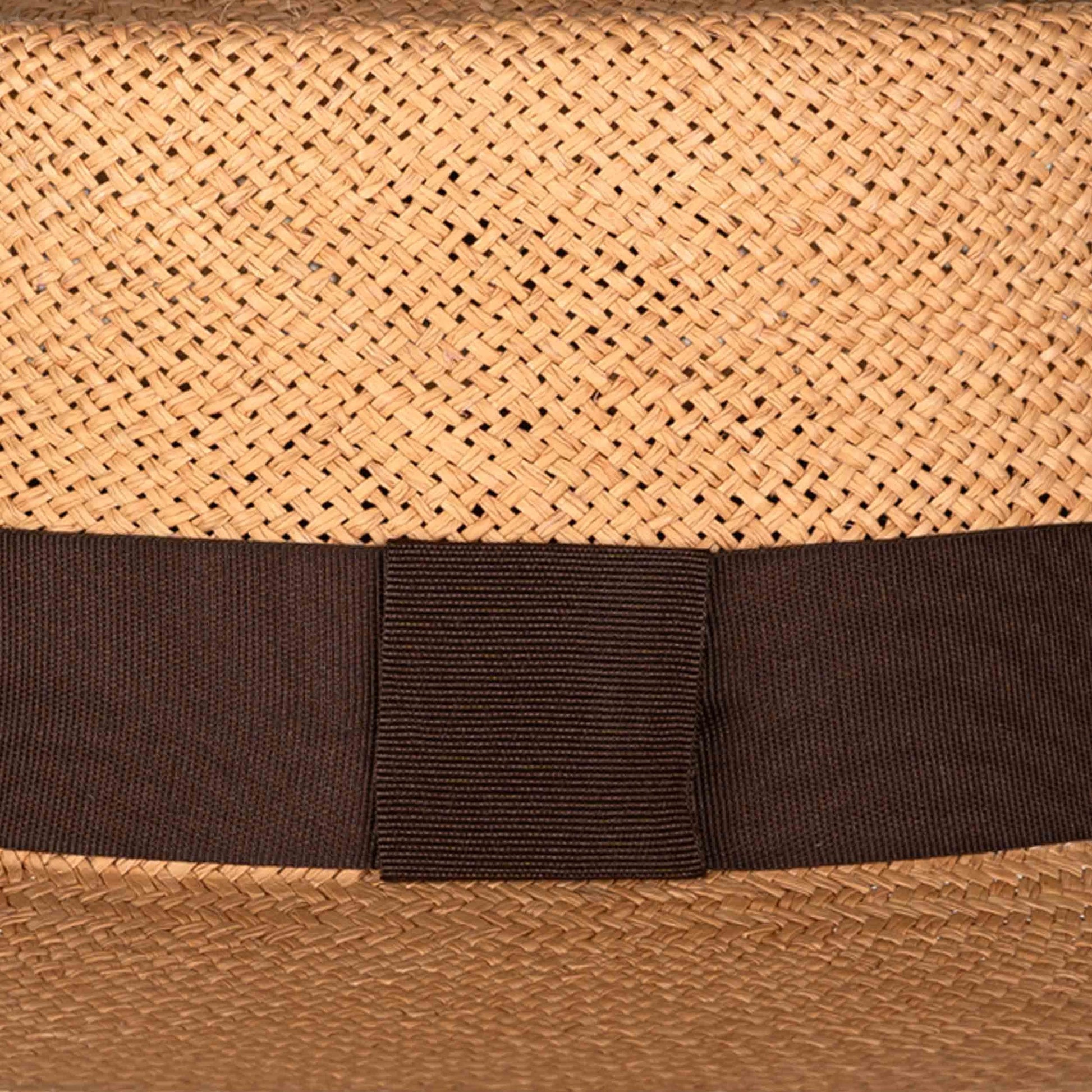 Handwoven Toquilla Straw hat in Wheat/ Walnut