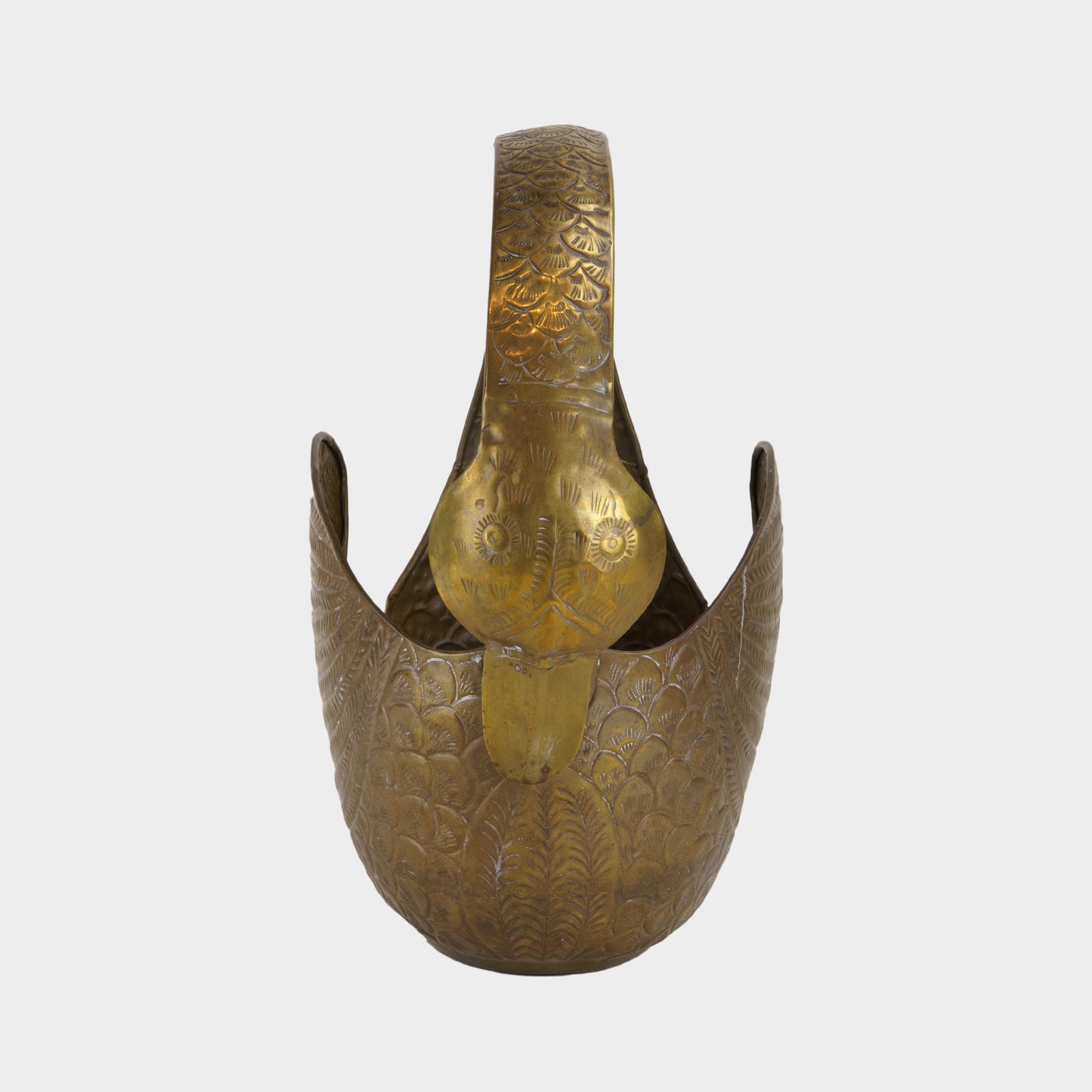 Vintage Brass Swan Basket