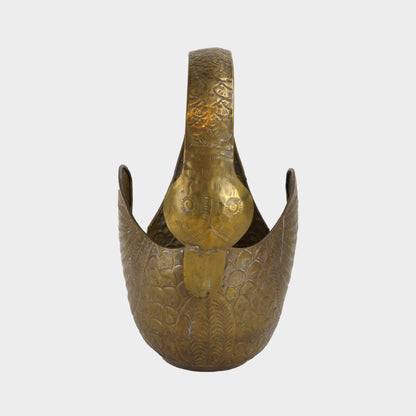 Vintage Brass Swan Basket