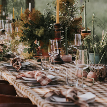 French Linen Tablecloth in Gingham