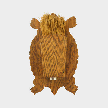 Vintage Oak Turtle Broom Holder Wall Hanging