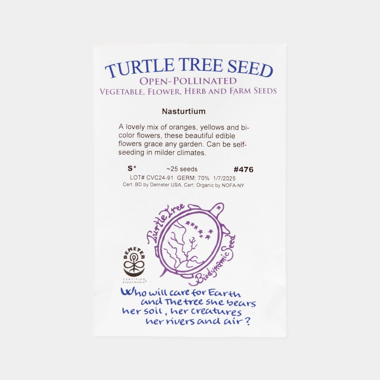 Biodynamic and Organic Edible Flower Seed Collection Set