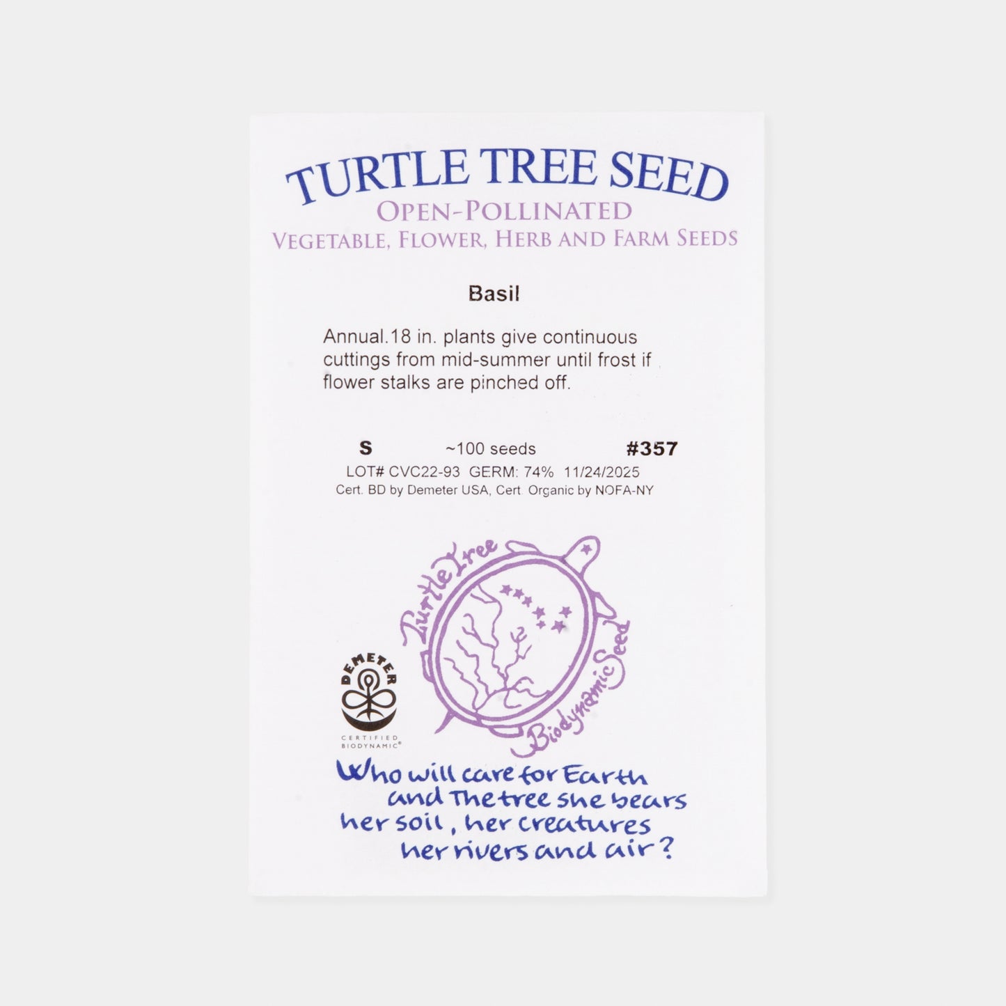 Biodynamic and Organic Essential Herbs Seed Collection Set