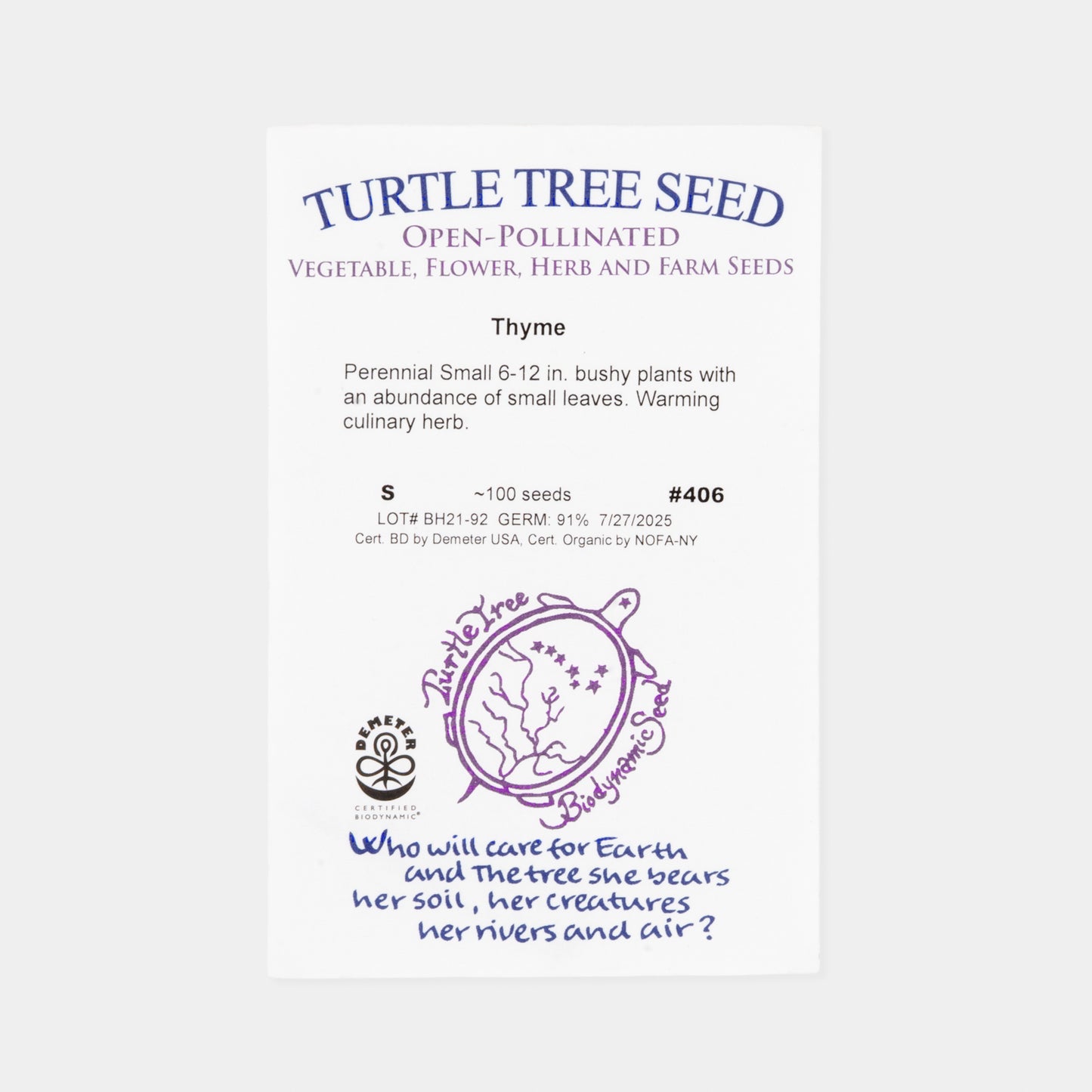 Biodynamic and Organic Essential Herbs Seed Collection Set