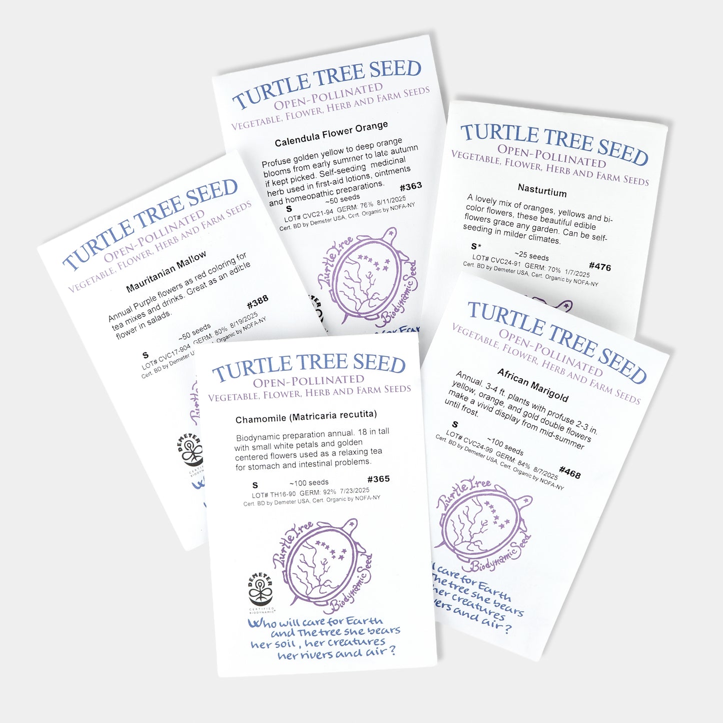 Biodynamic and Organic Edible Flower Seed Collection Set