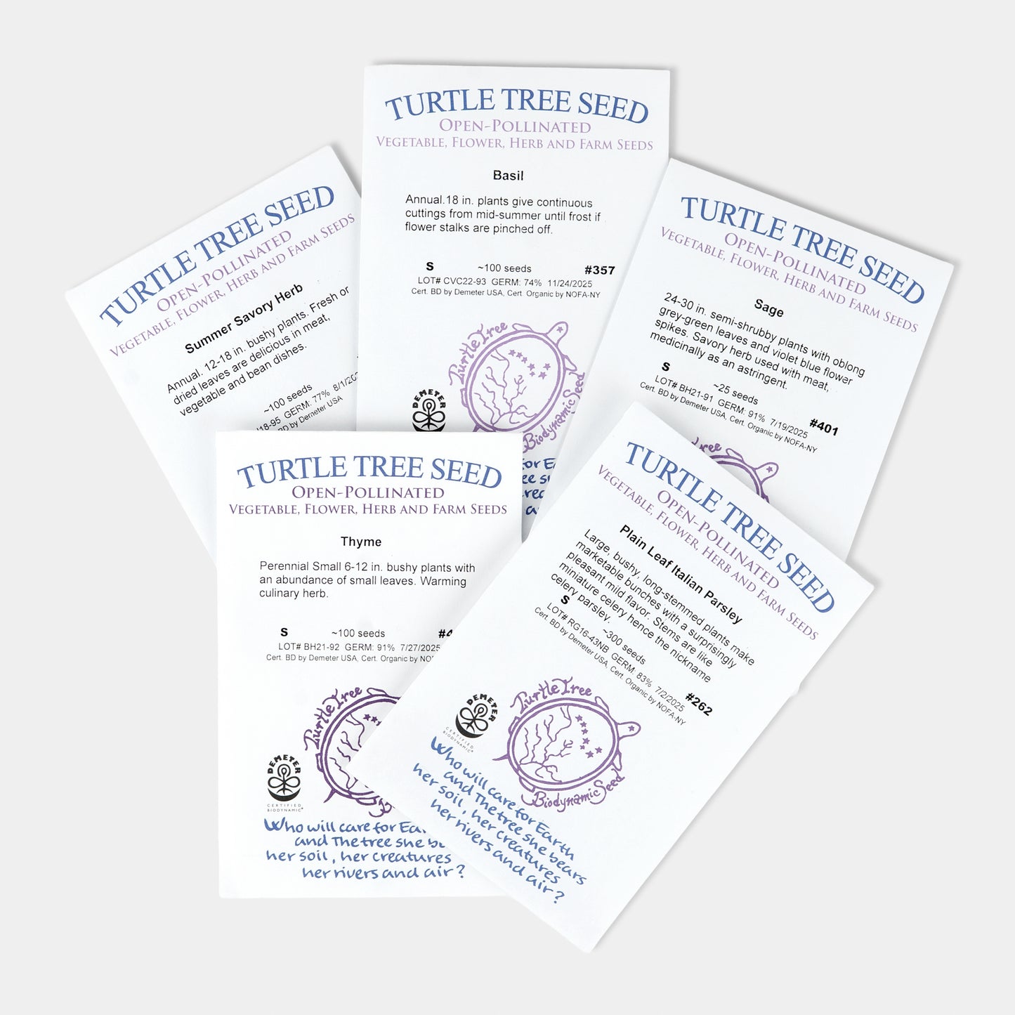 Biodynamic and Organic Essential Herbs Seed Collection Set