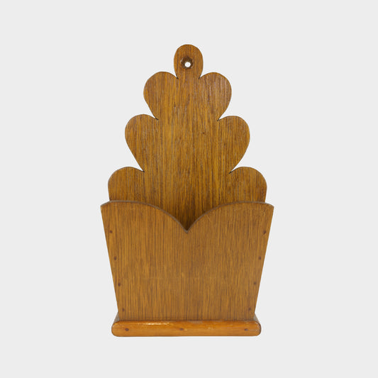 Vintage Handmade Scalloped Wall Pocket