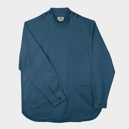 Washed Cotton Drill Gardening Smock in Blue