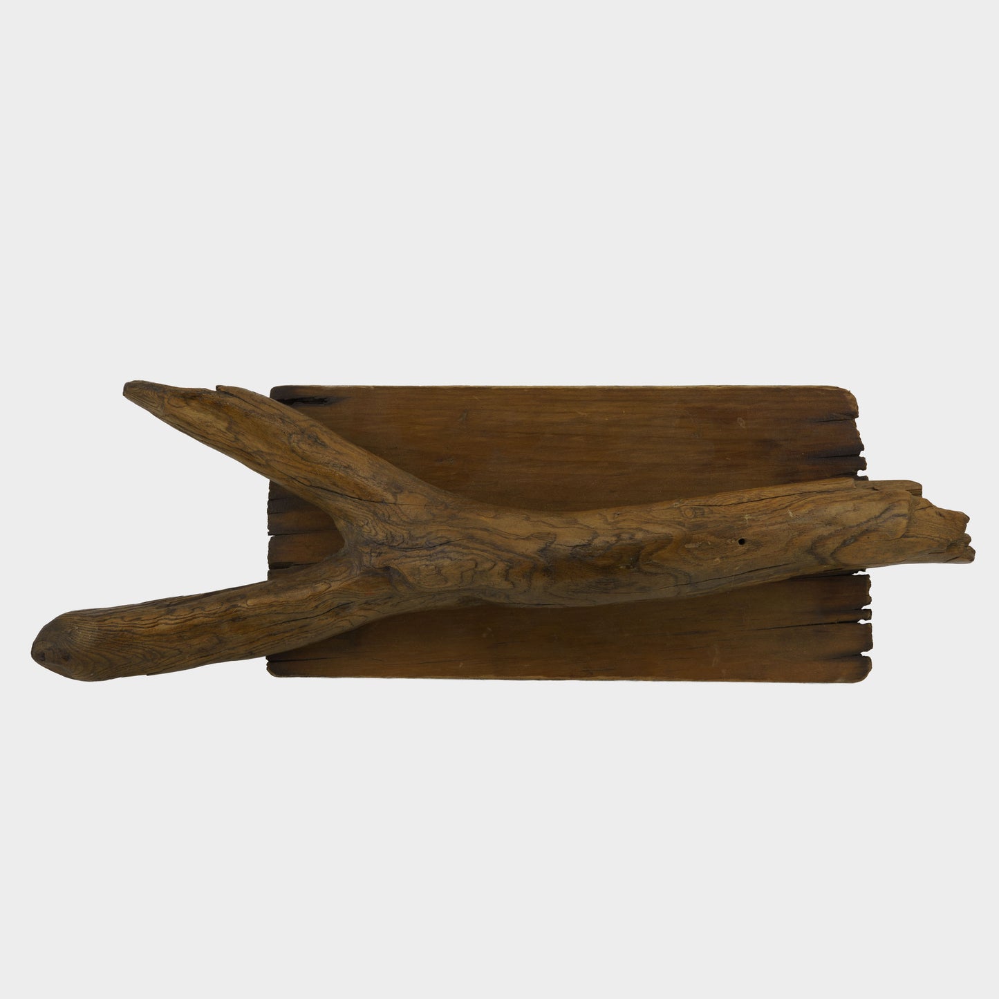 Vintage Abstract Folk Found Wood Sculpture