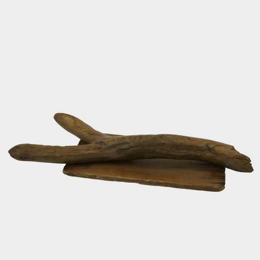 Vintage Abstract Folk Found Wood Sculpture